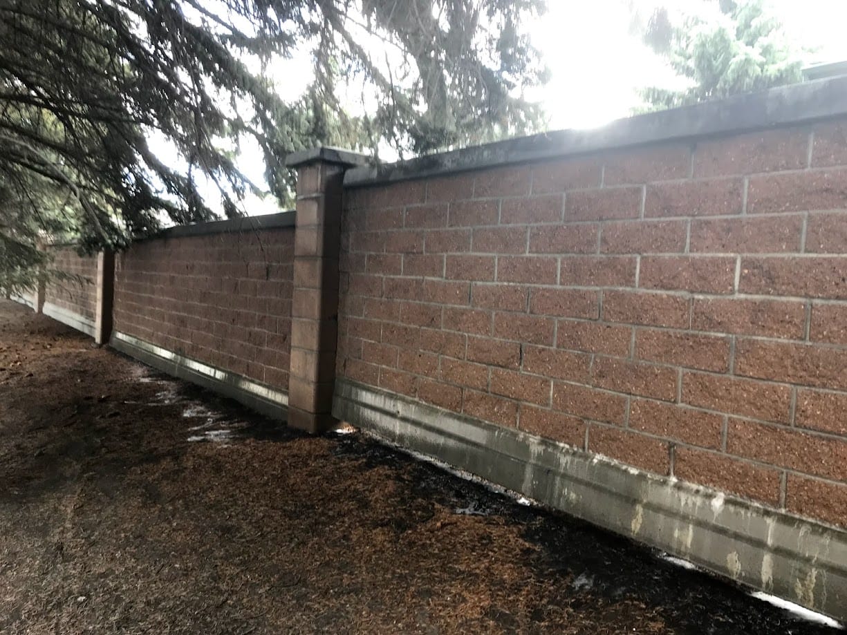 Cinder Wall graffiti removal 2