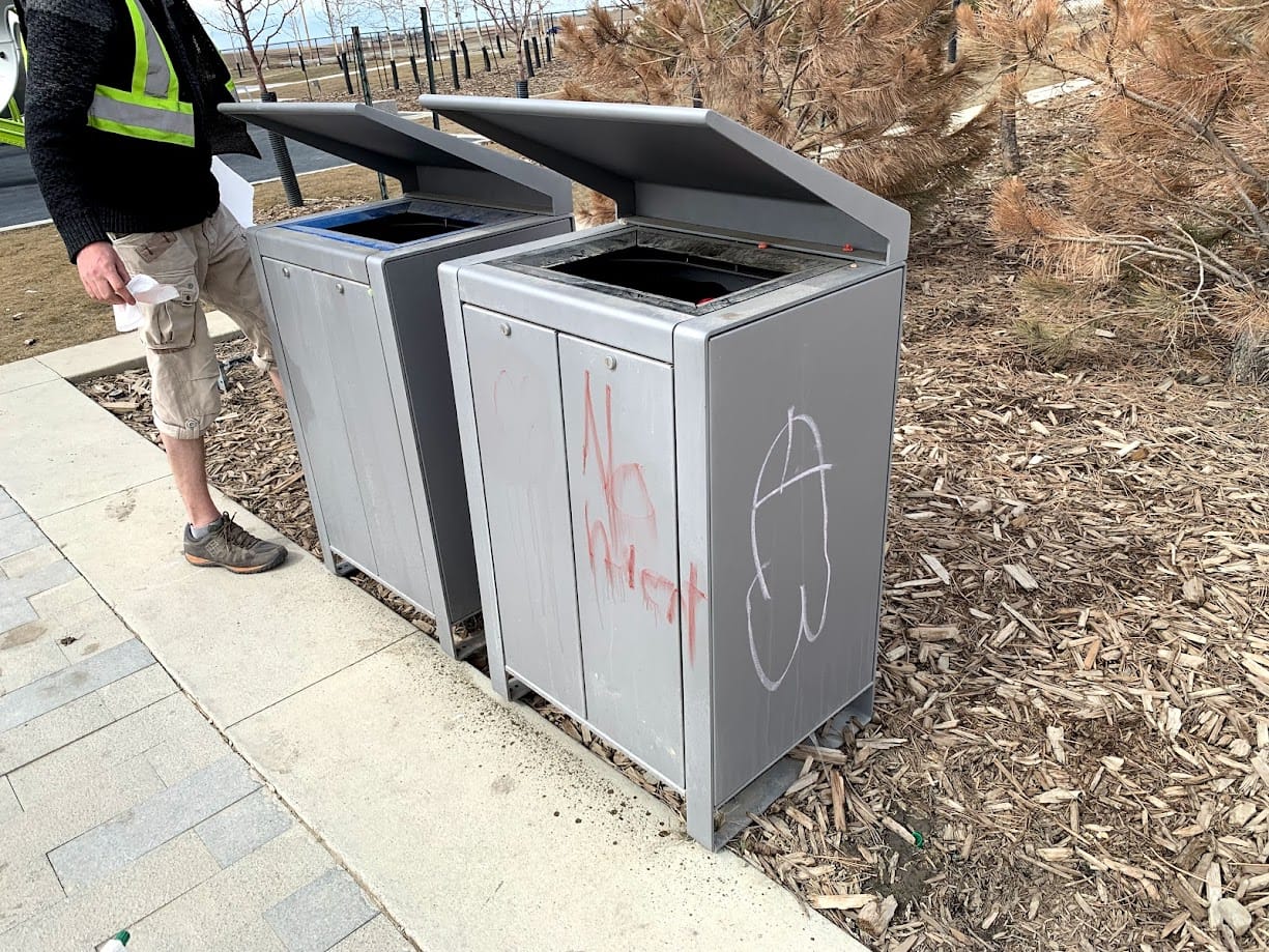 Graffiti removed from garbage bin Calgary