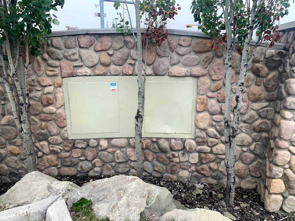 Graffiti Dice removed from metal panel