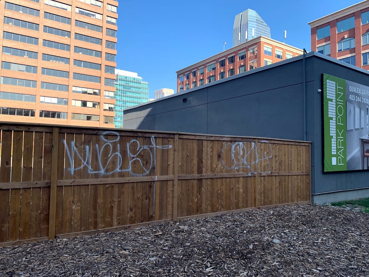 graffiti removal Calgary wood fence