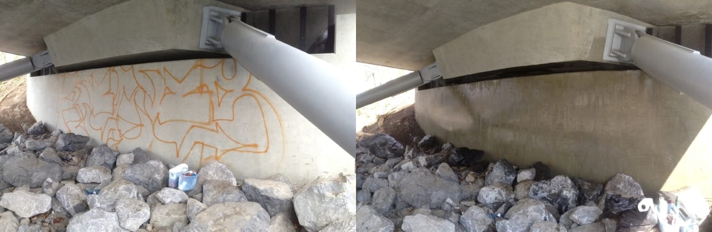 Bridge Abutment Graffiti Removal 2
