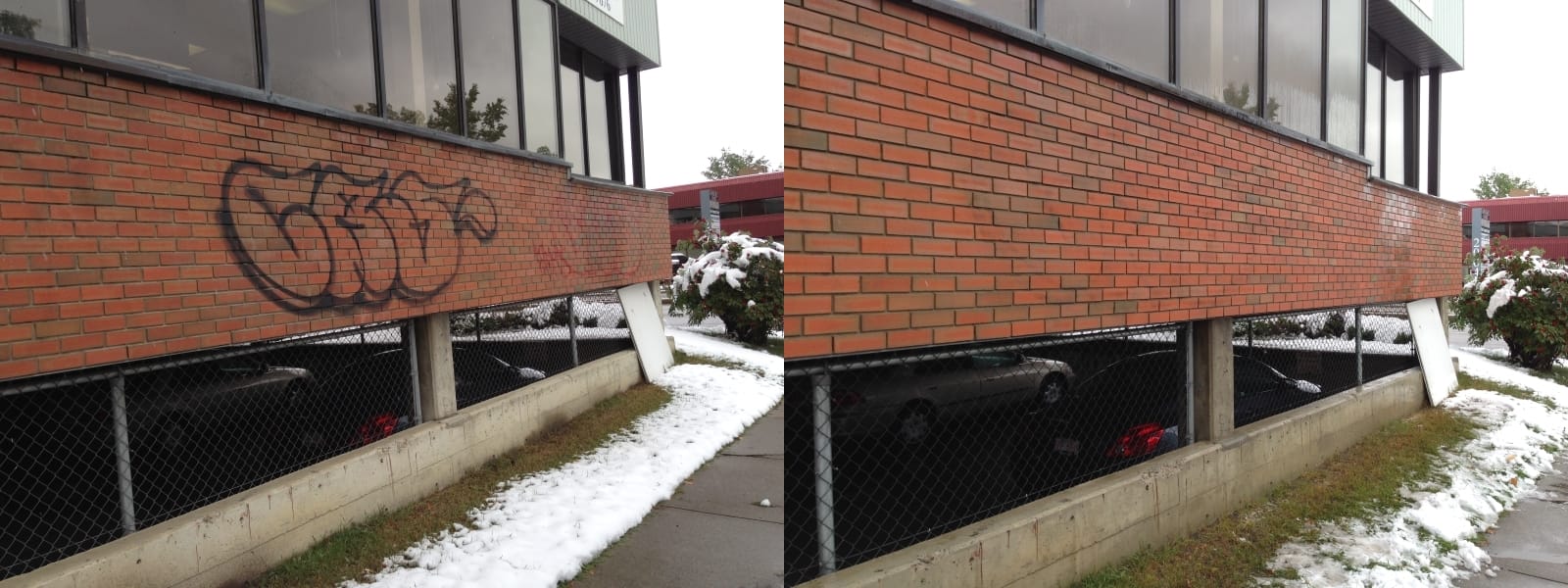 Brick Wall Graffiti Removal