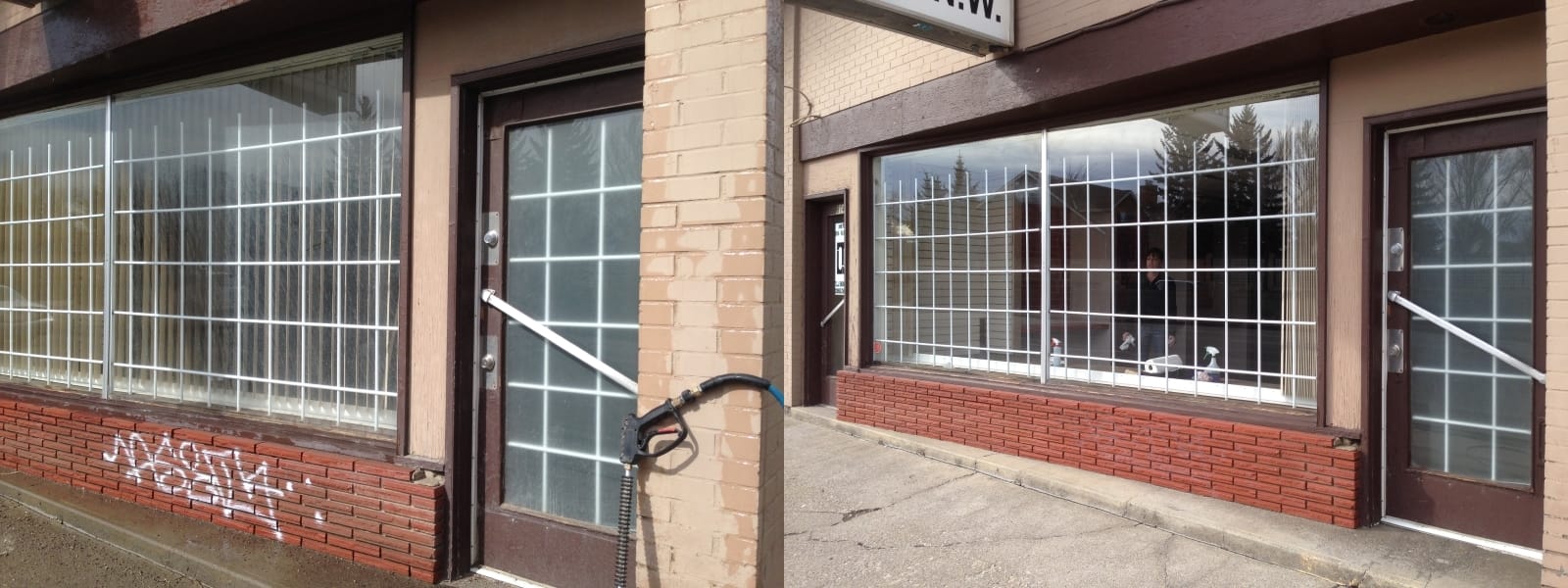 Brick Wall graffiti removal