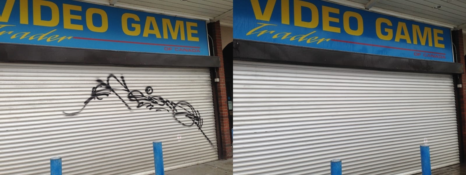 Metal shutter Graffiti Removal