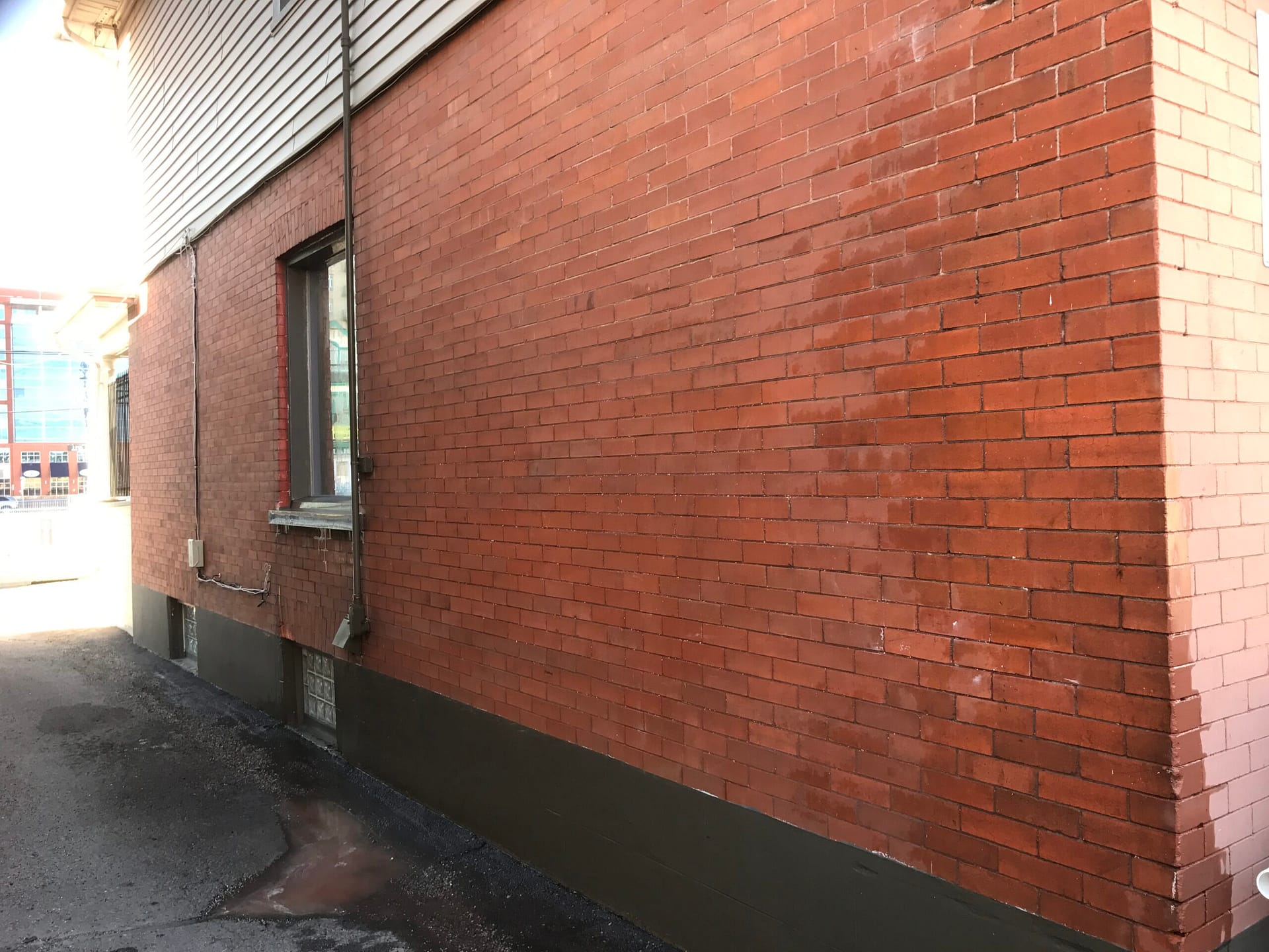 Brick wall graffiti removal - After