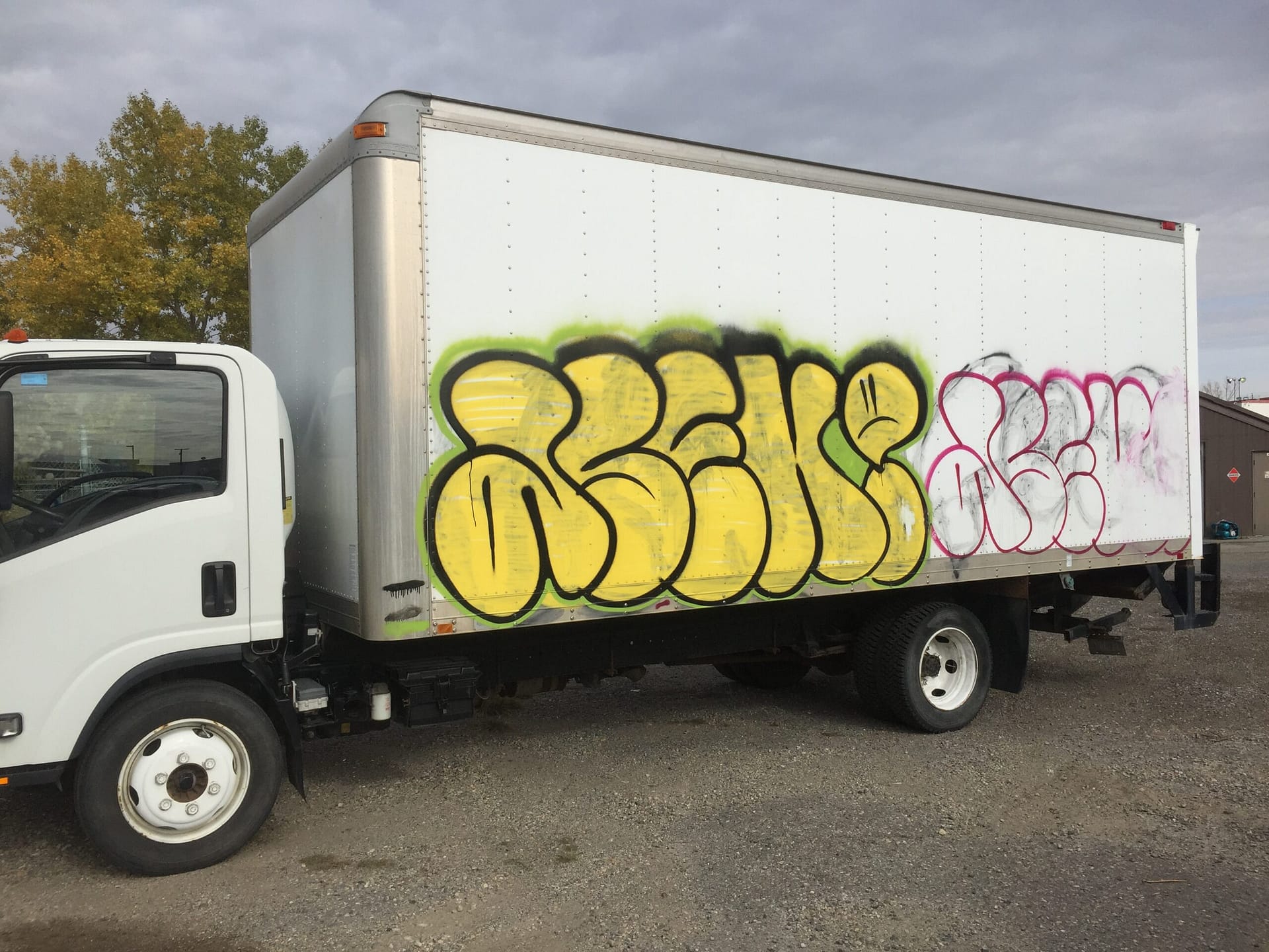 Box Truck Graffiti removal in Calgary