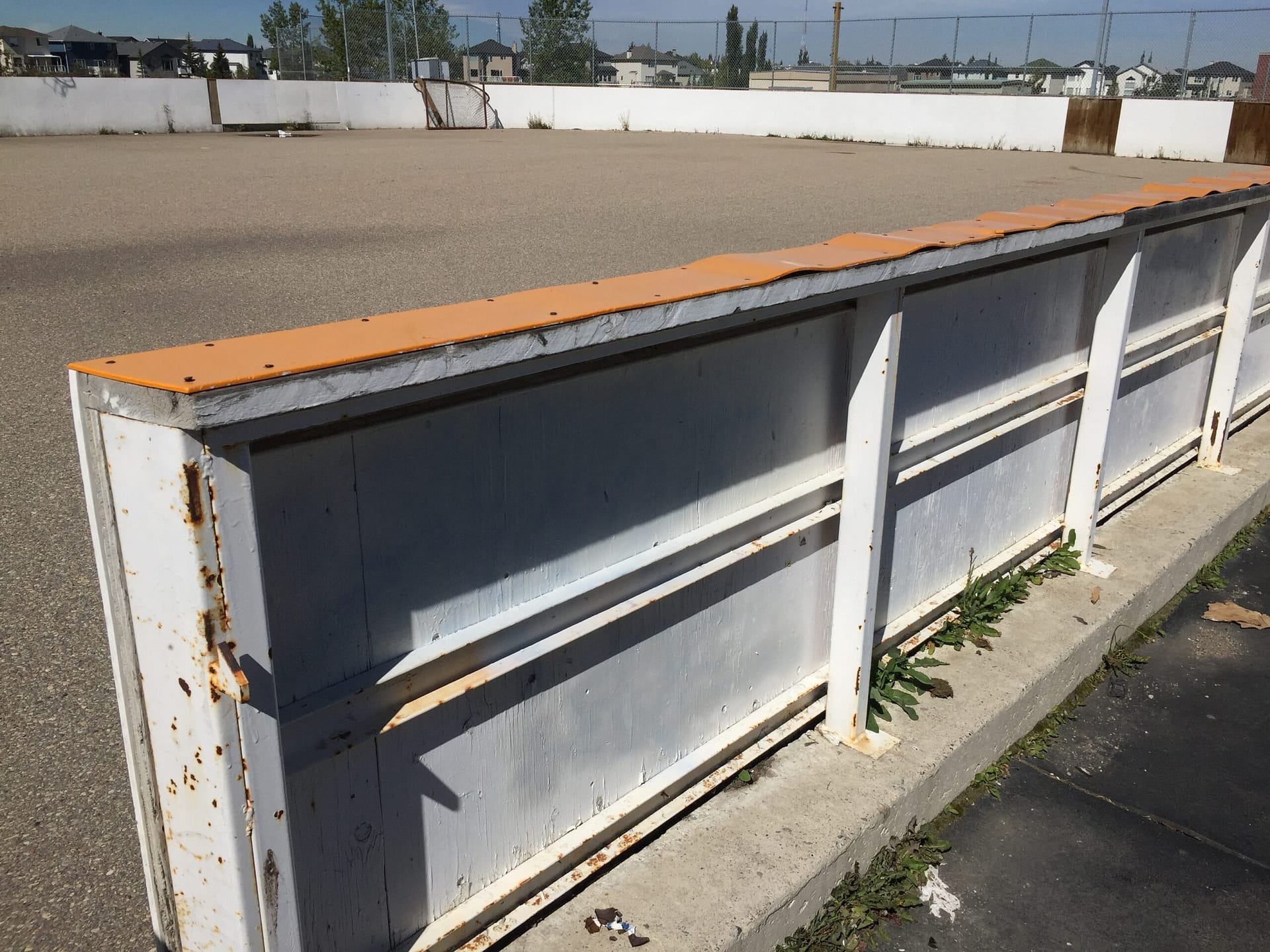 Hockey Rink boards graffiti removal 2