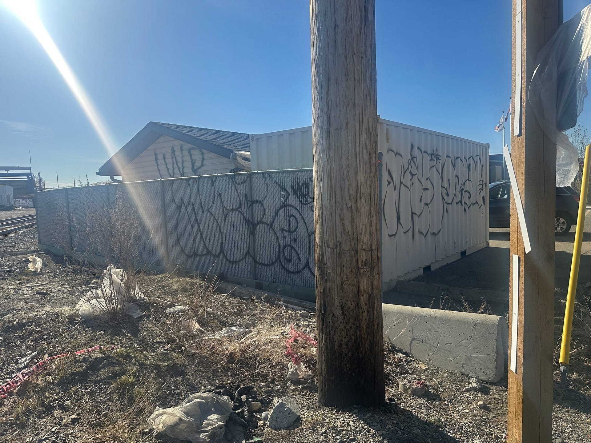 Sea-can - Slatted Fence - Vinyl Garage - Graffiti Removal Calgary