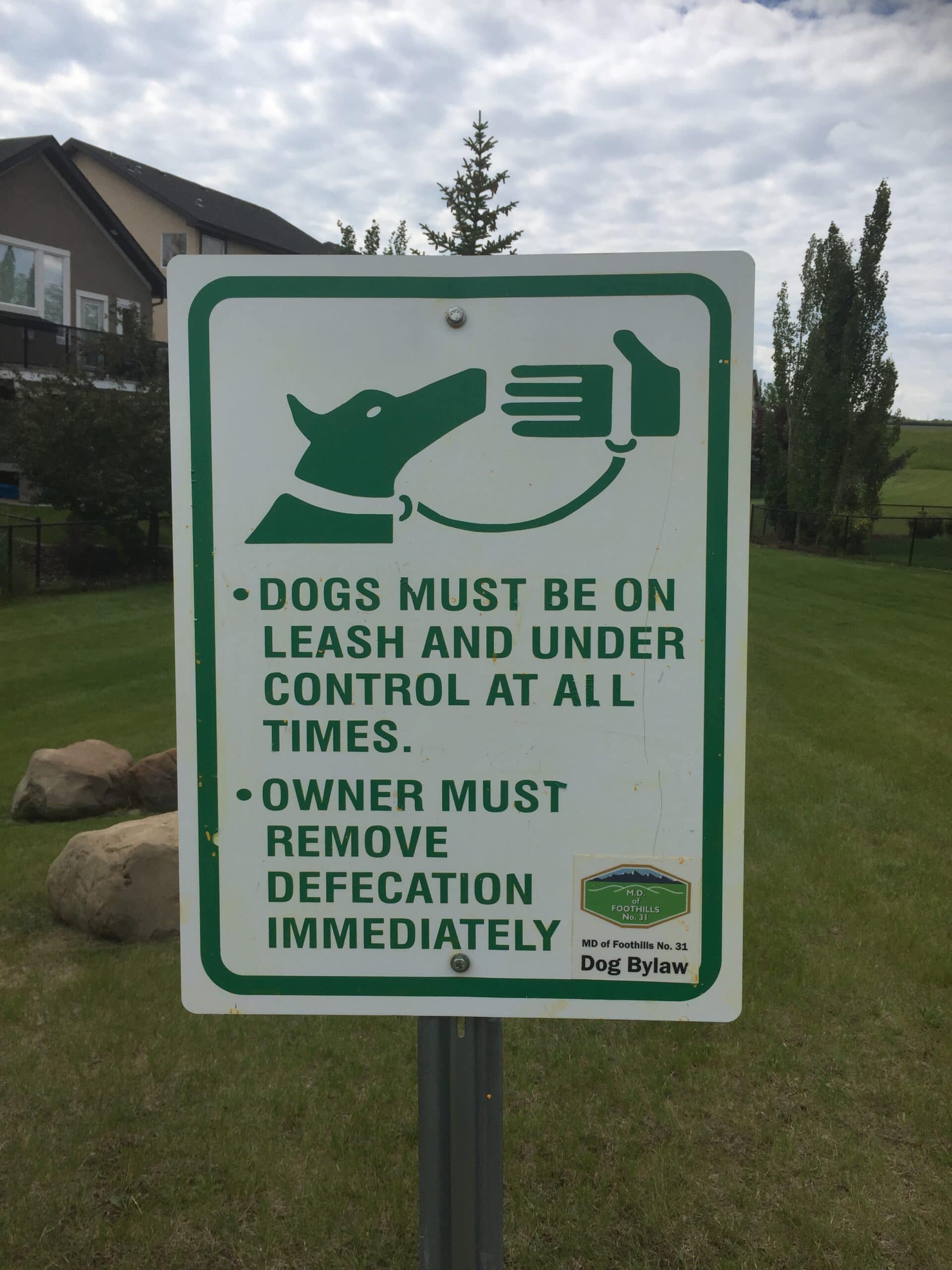 Dog Bylaw sign graffiti removal Calgary - after