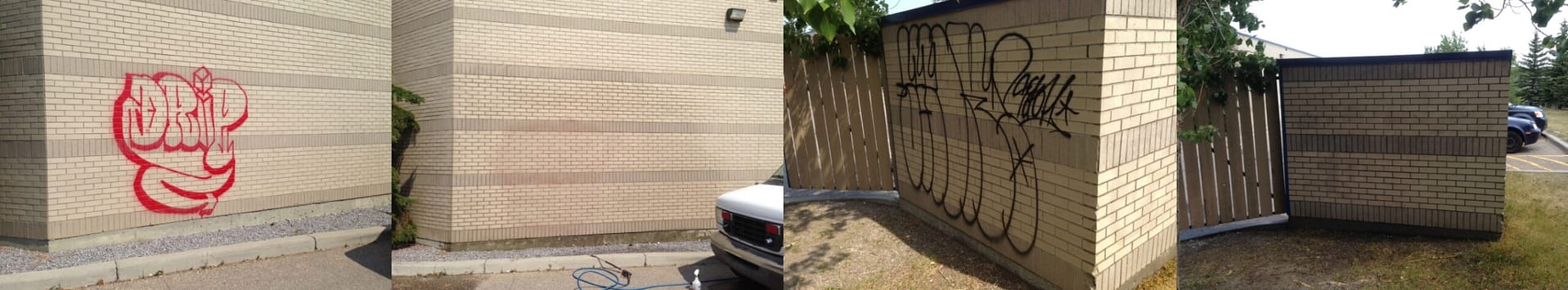 RBC brick wall graffiti removal