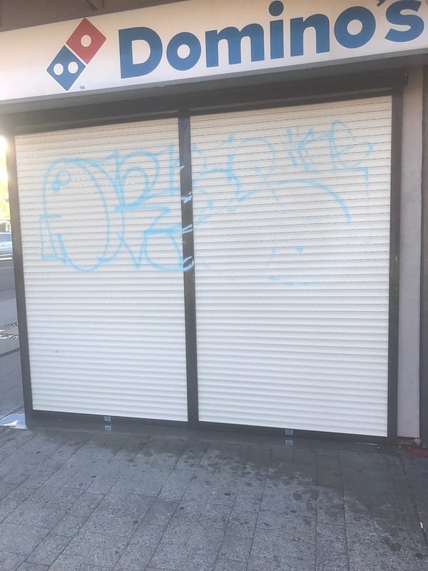 Shutter Graffiti removal in Calgary