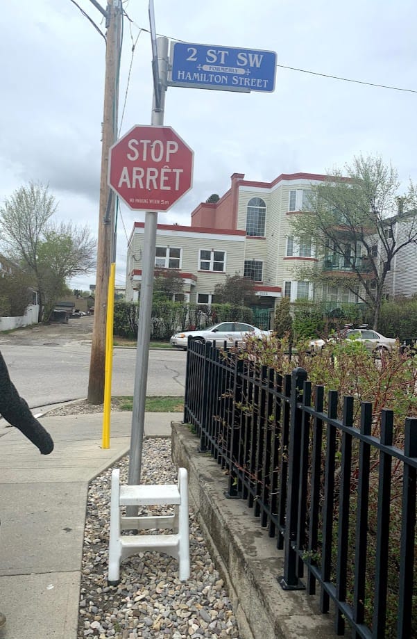 Black paint on stop sign removed