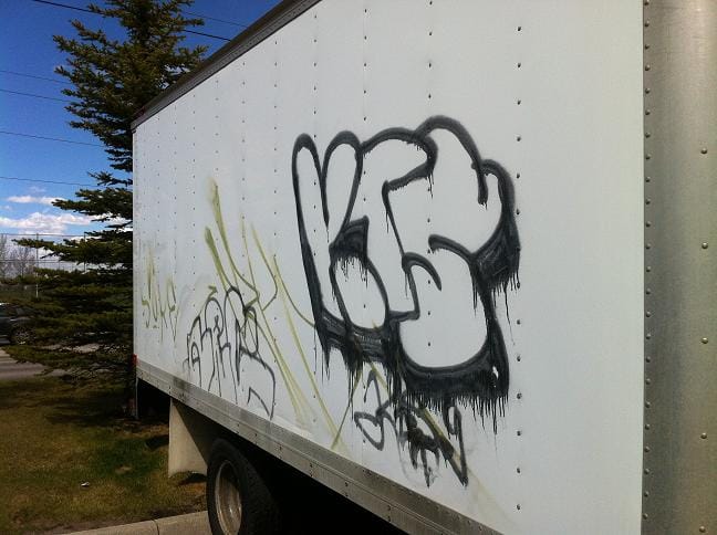 Fleet vehicle graffiti removal Calgary
