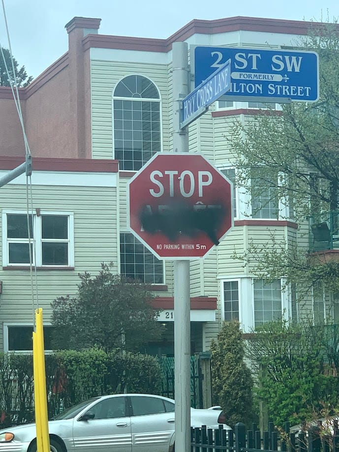 Black Paint on Stop sign