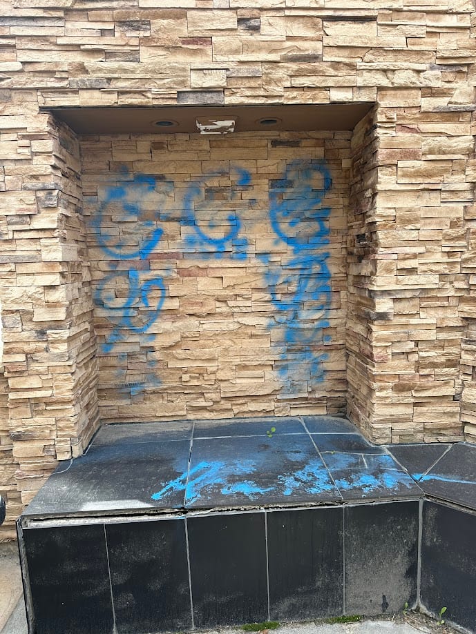 Patio stone and tile graffiti removal