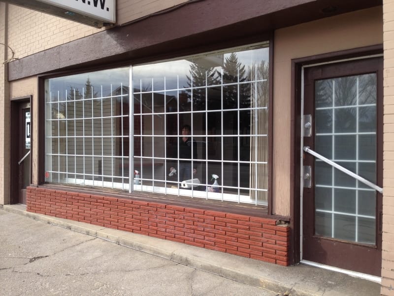 Brick wall graffiti removal - after