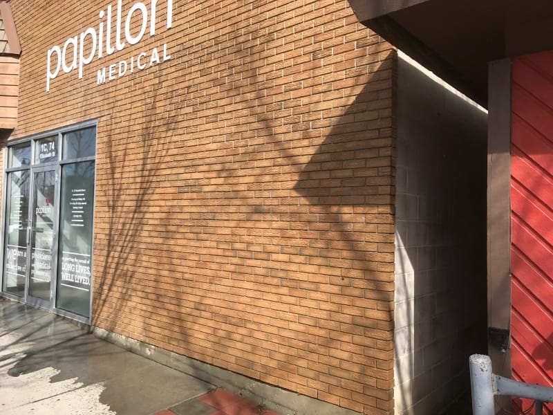 Brick Wall graffiti removal calgary - after