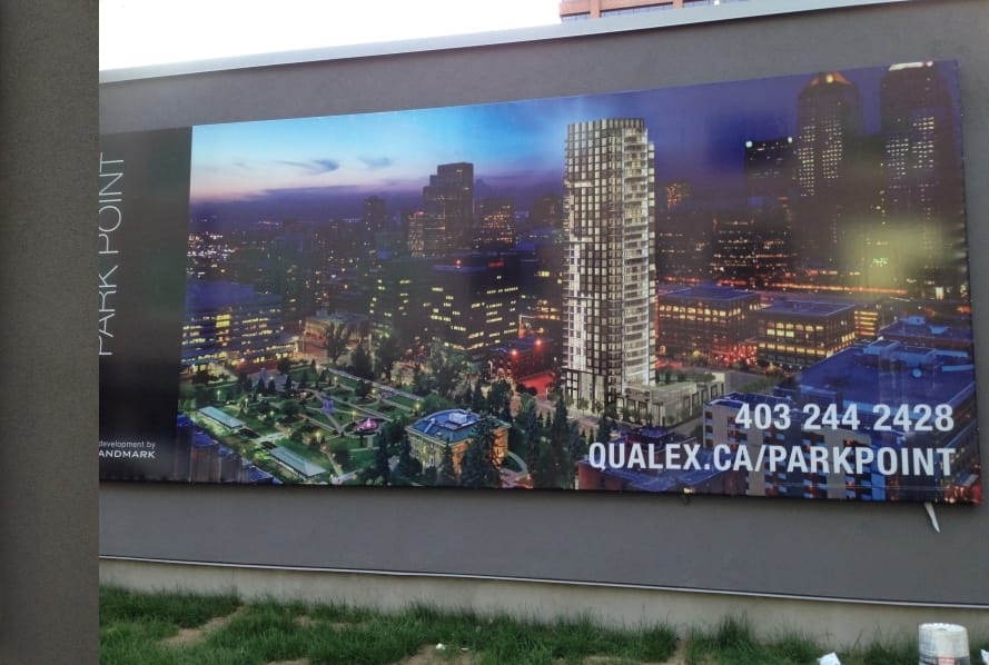 Large Vinyl Wall graffiti removal in Calgary - after photo