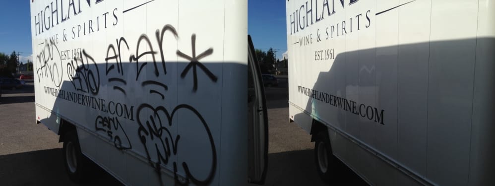 Cube Van Graffiti removal